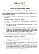 Notice of Extraordinary General Meeting 